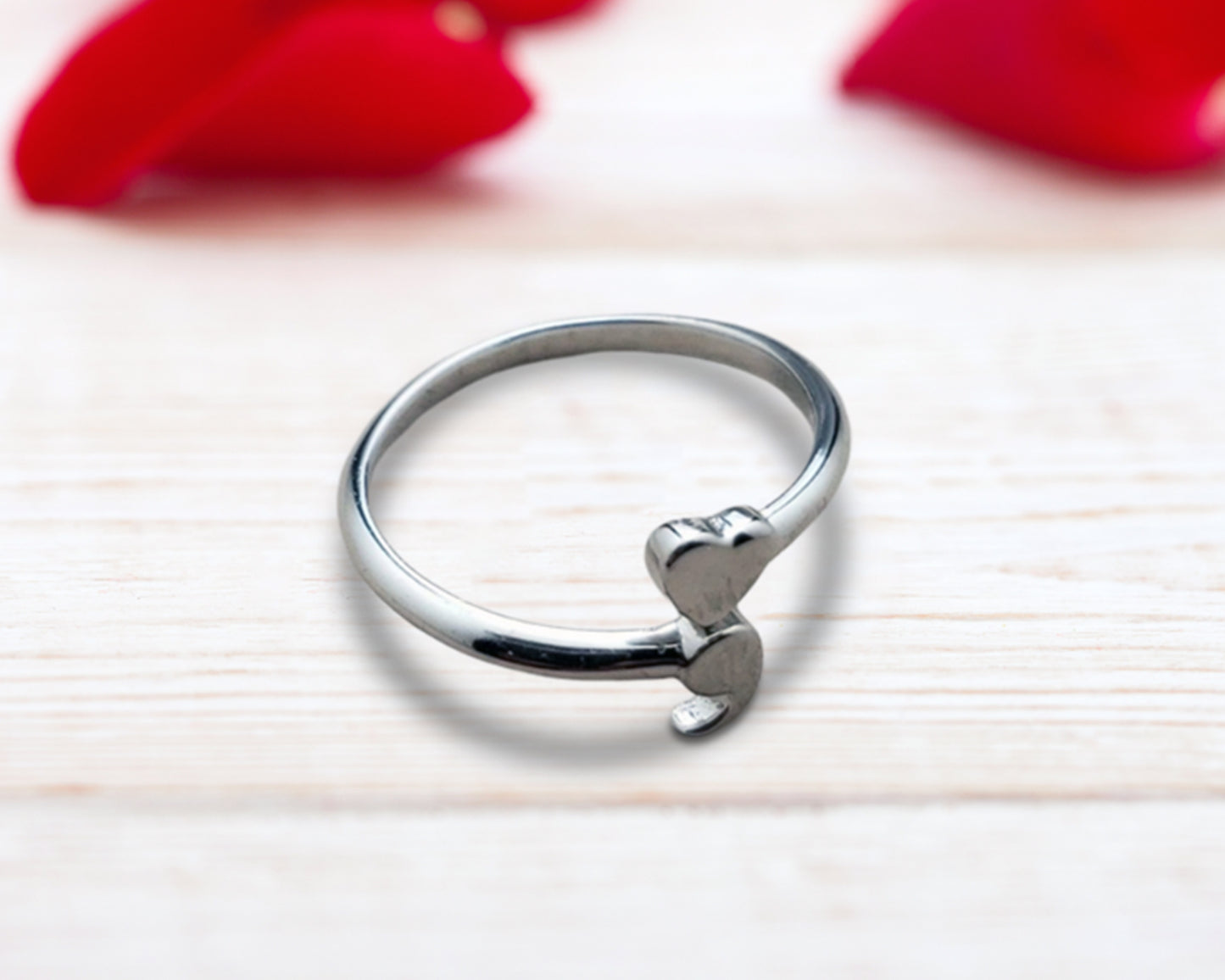 Semicolon Heart Ring