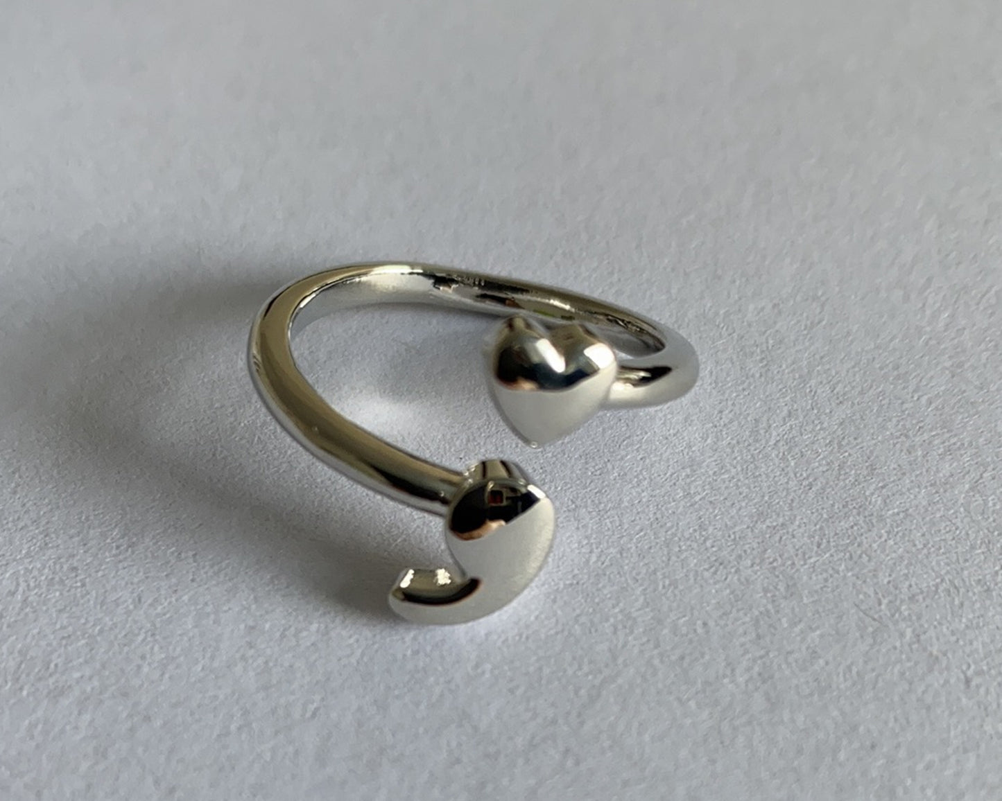 Semicolon Heart Ring