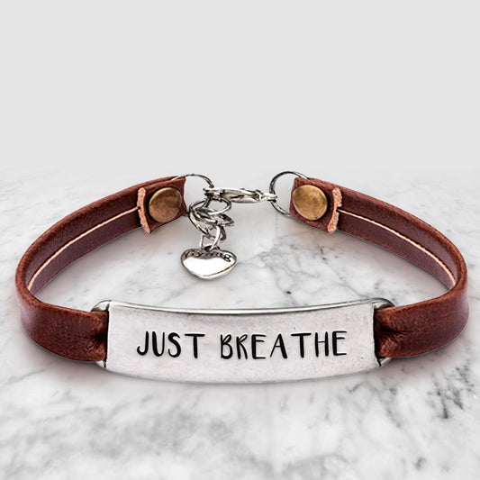 Just Breathe Leather Bracelet